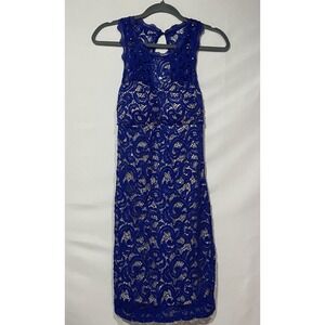 Blue Lace Dress Juniors‎ Size 11 Stretchy Sleeveless Fairy core Mermaid Party